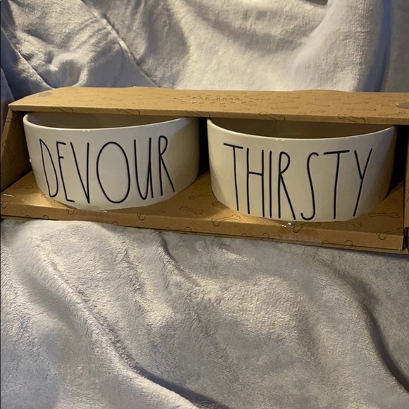 Rae Dunn Other - COPY - Rae Dunn Mid Size Pet Bowls -“Devour”&“Thirsty”NIP